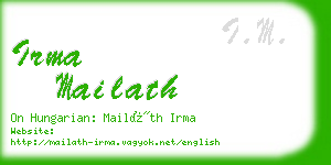 irma mailath business card